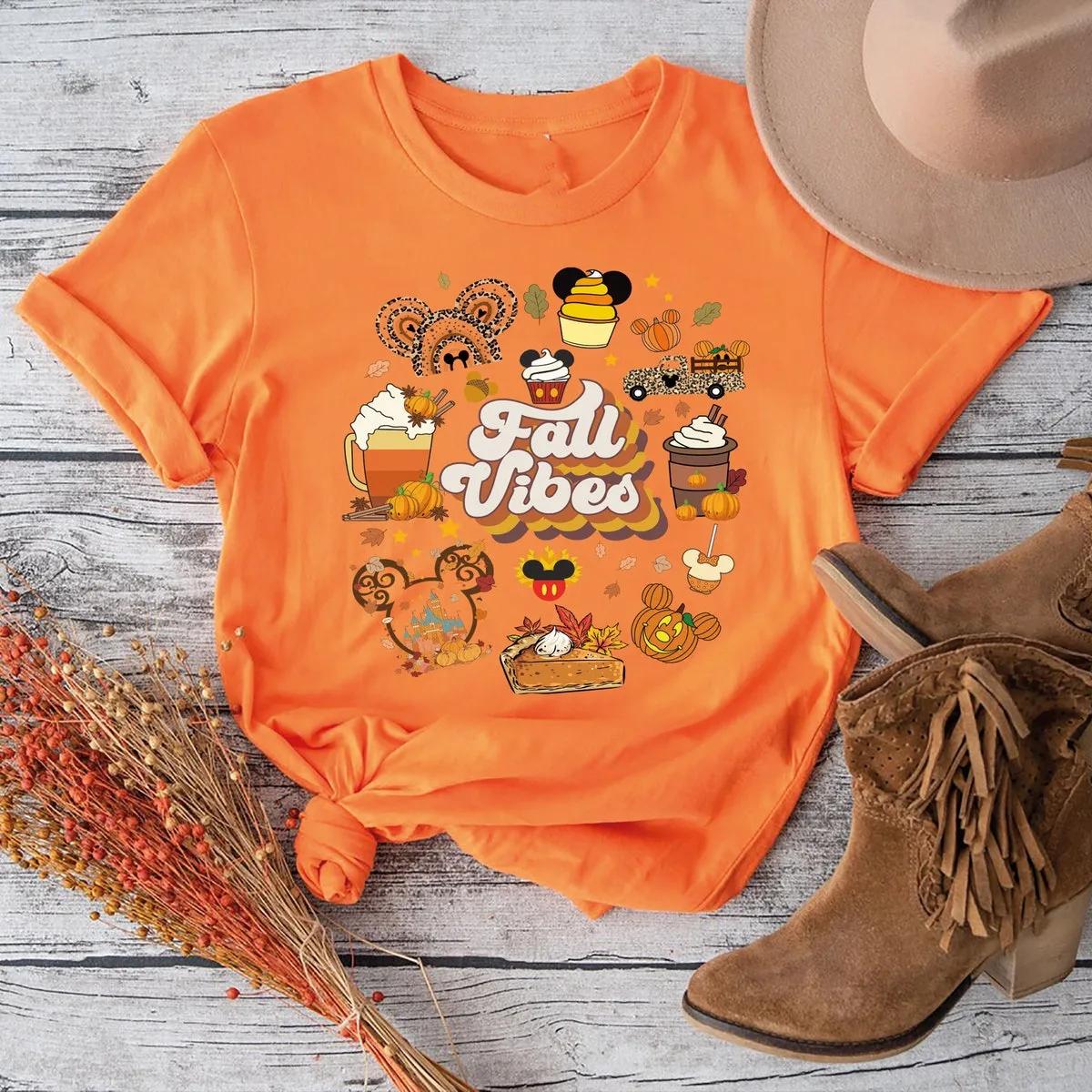 Disney Thankful Pumpkin Shirt Snacks Fall Vibes Tee 2 1