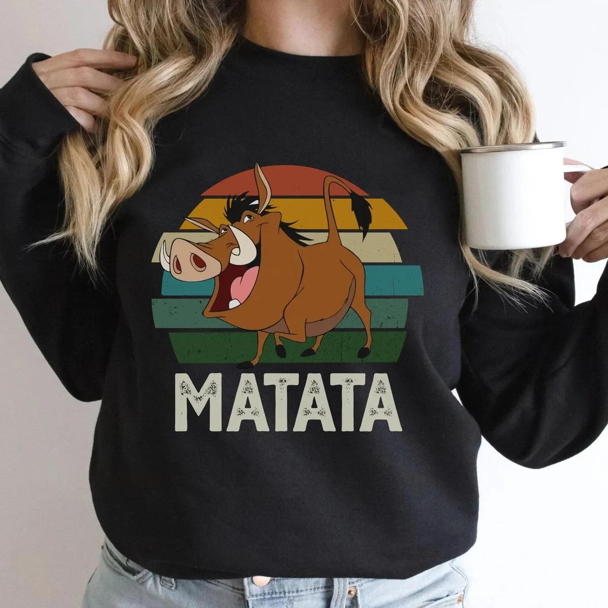 Disney The Lion King Pumbaa Matata Text Portrait Shirt 1 1