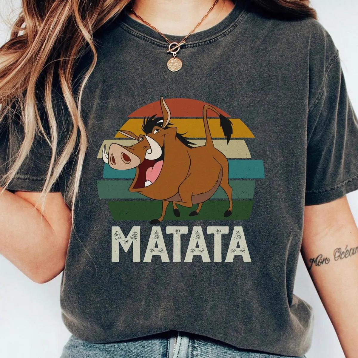 Disney The Lion King Pumbaa Matata Text Portrait Shirt 2 1