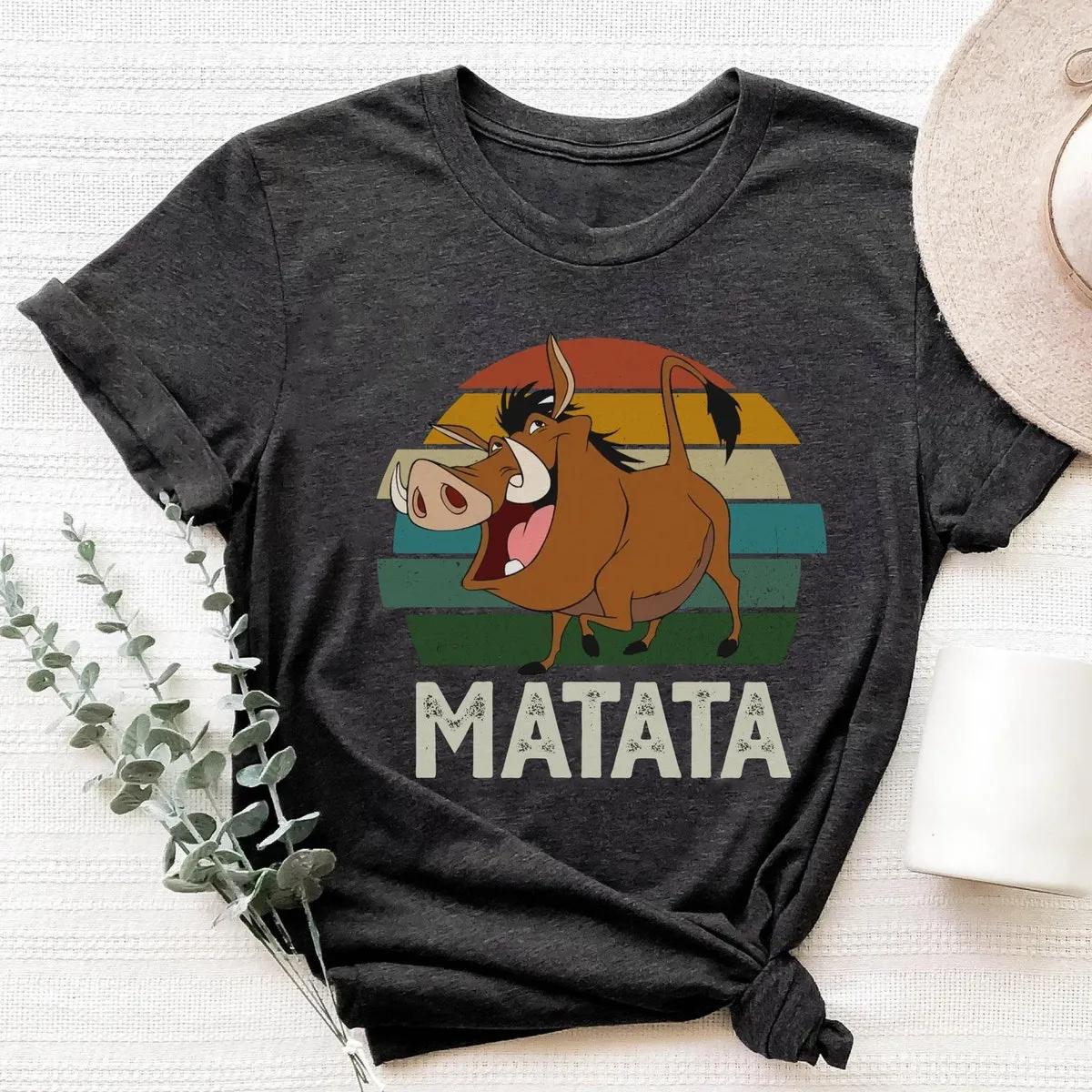 Disney The Lion King Pumbaa Matata Text Portrait Shirt 4 1