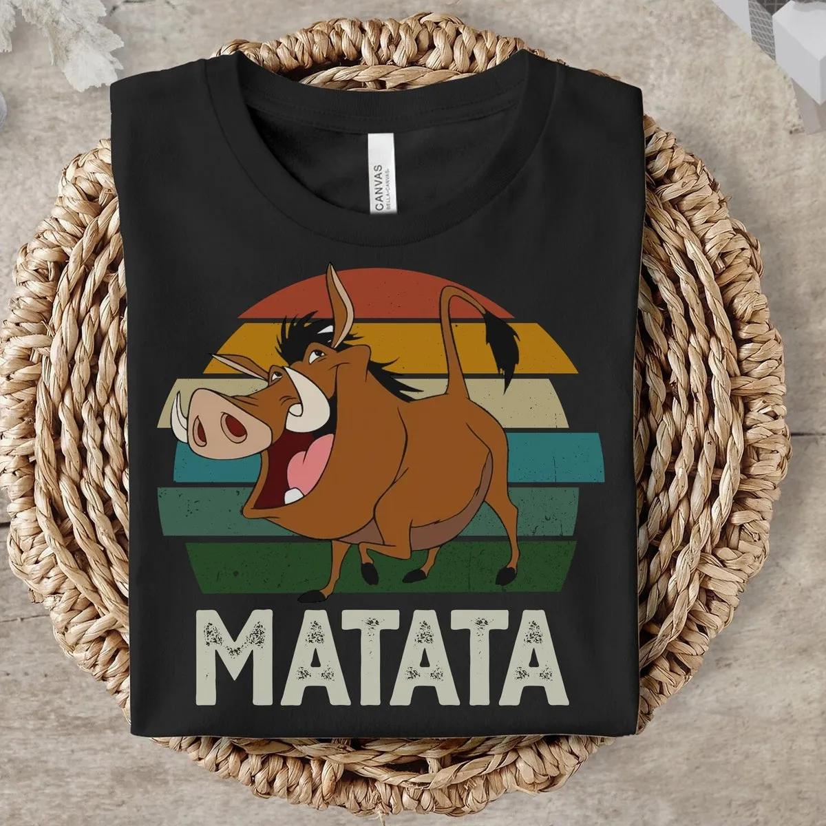 Disney The Lion King Pumbaa Matata Text Portrait Shirt 5 1