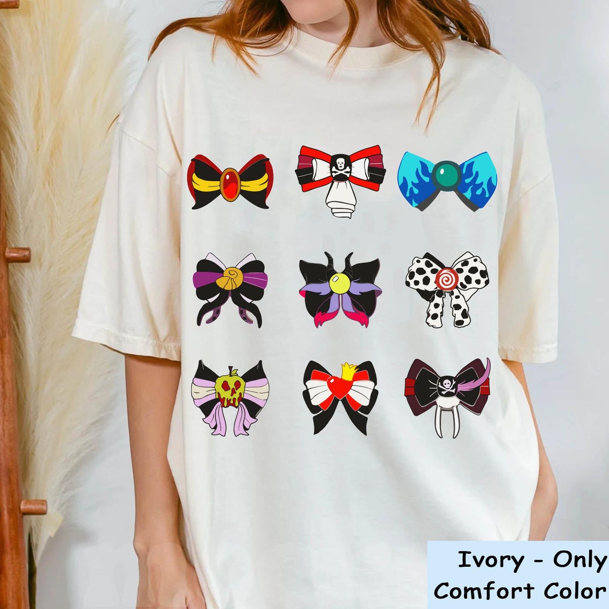 Disney Villains Coquette Bow Halloween Shirt 1