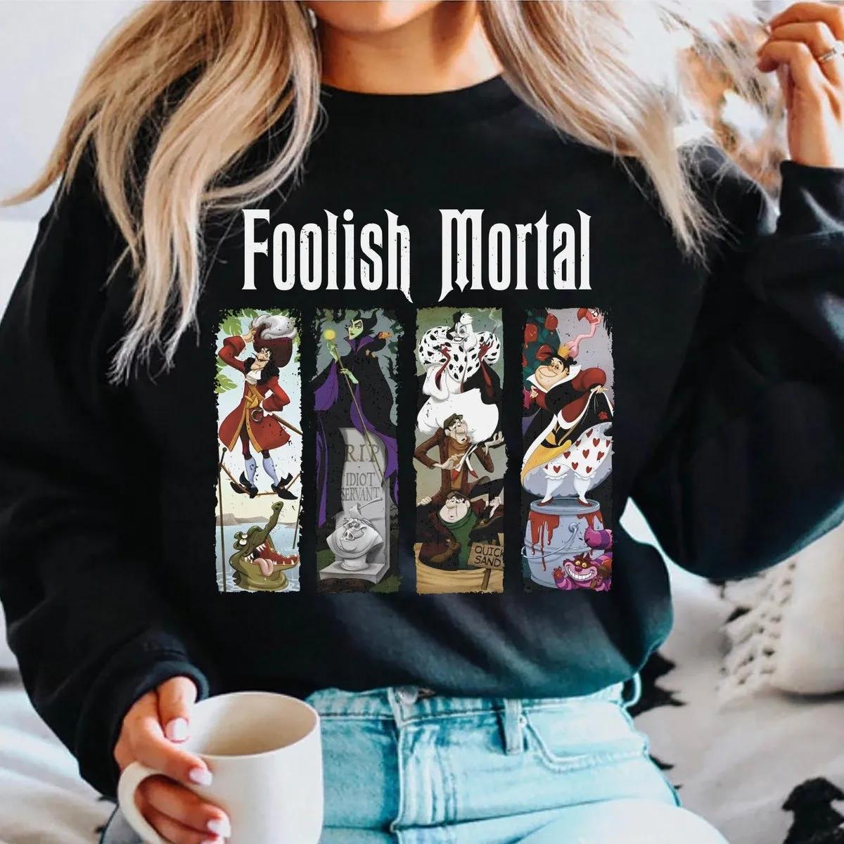 Disney Villains Stretching Room Portraits Foolish Mortal Shirt 1