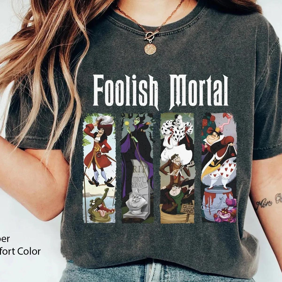 Disney Villains Stretching Room Portraits Foolish Mortal Shirt 2