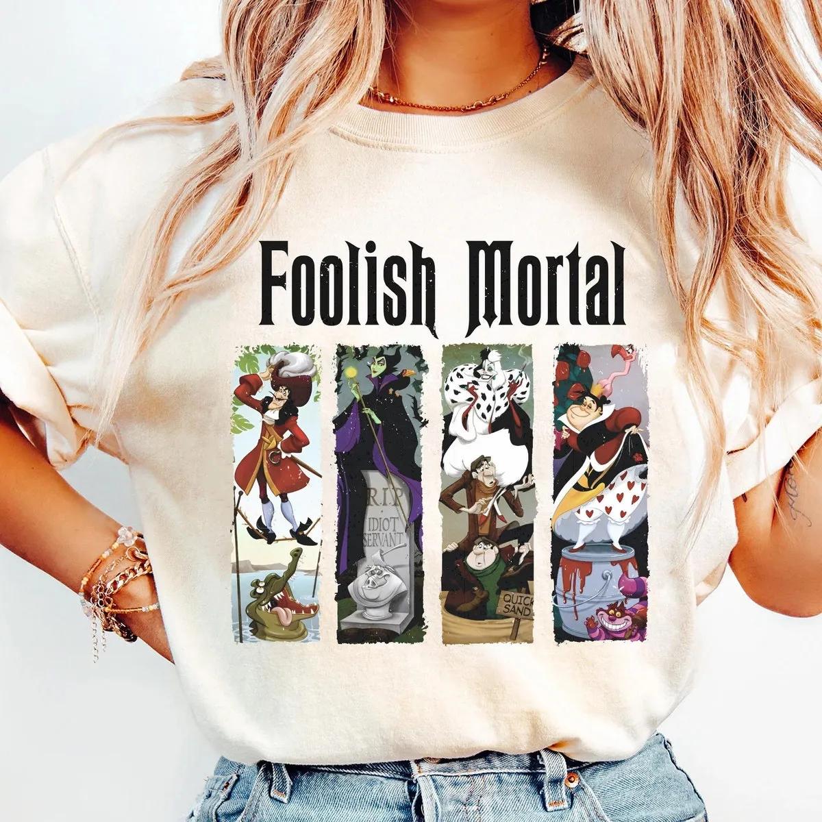 Disney Villains Stretching Room Portraits Foolish Mortal Shirt 4