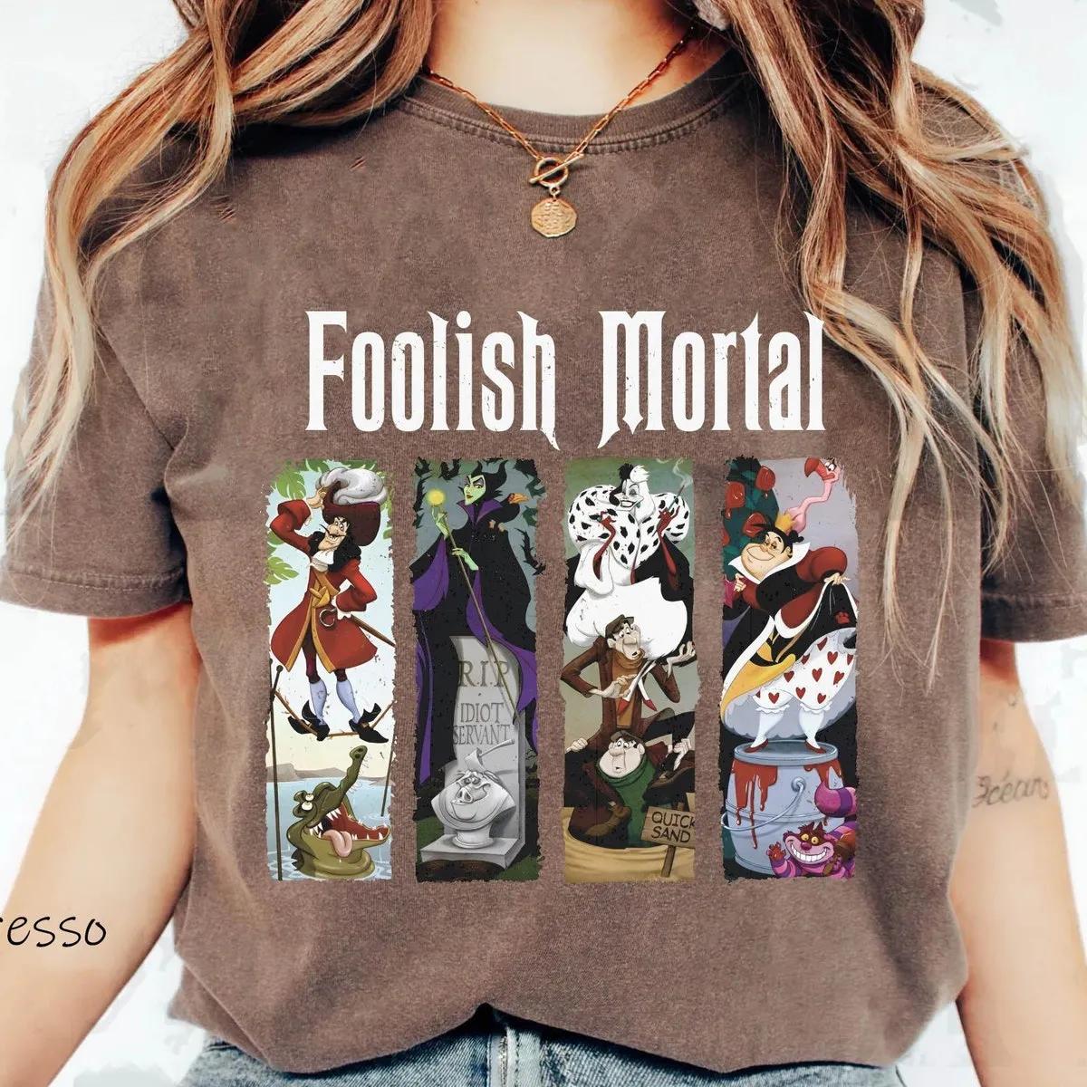 Disney Villains Stretching Room Portraits Foolish Mortal Shirt 5