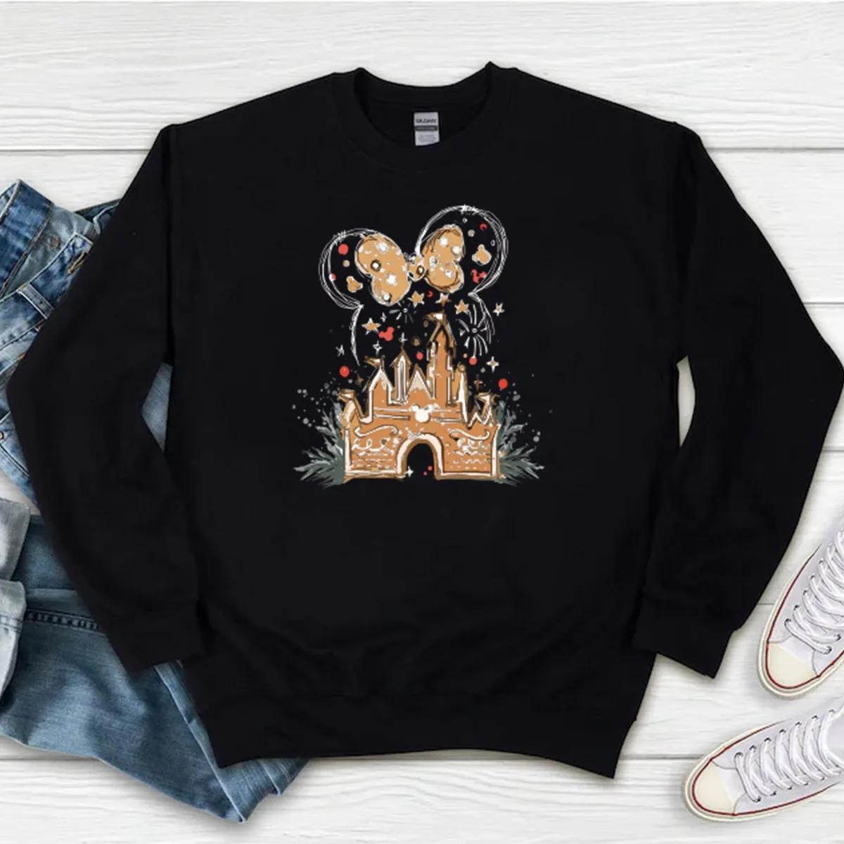 Disney Xmas Gingerbread Castle Christmas Shirt 2 1