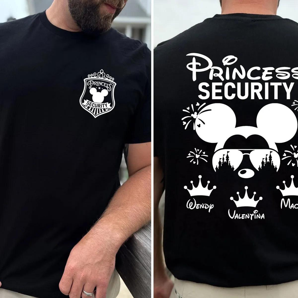 Double Sided Custom Dad Name Castle Princess Security Shirt 1