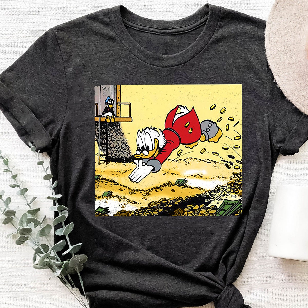 DuckTales Scrooge McDuck Swimming In Cash Shirt 2