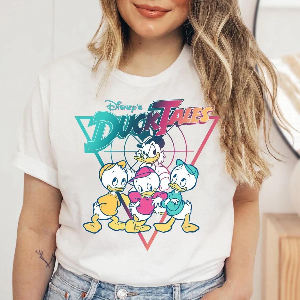 Ducktales Neon Shirt Scrooge Mcduck Huey Dewey Louie Tee 4