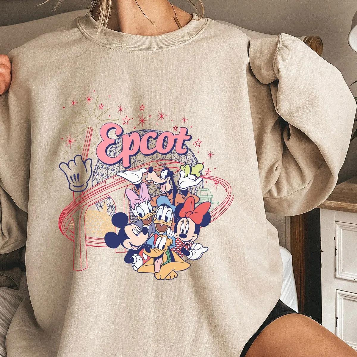 Epcot Monorail Pink Epcot Mickey And Friends Shirt 4