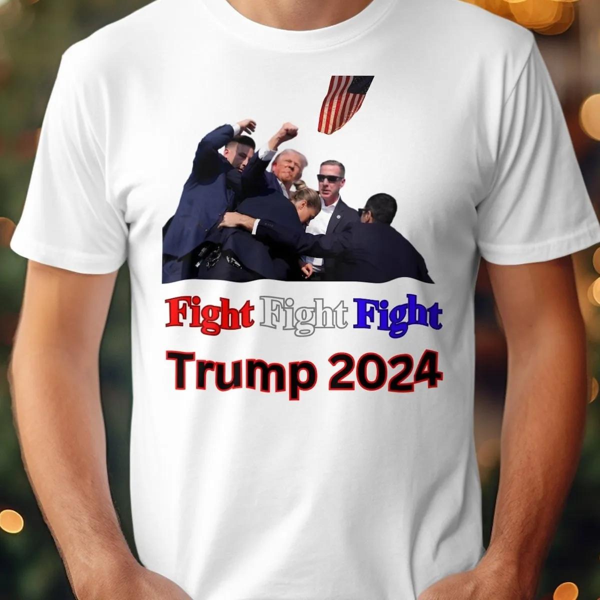 Fight Fight Fight Trump 2024 Shirt Assassination Attempt Fist Pump Tee 1 1