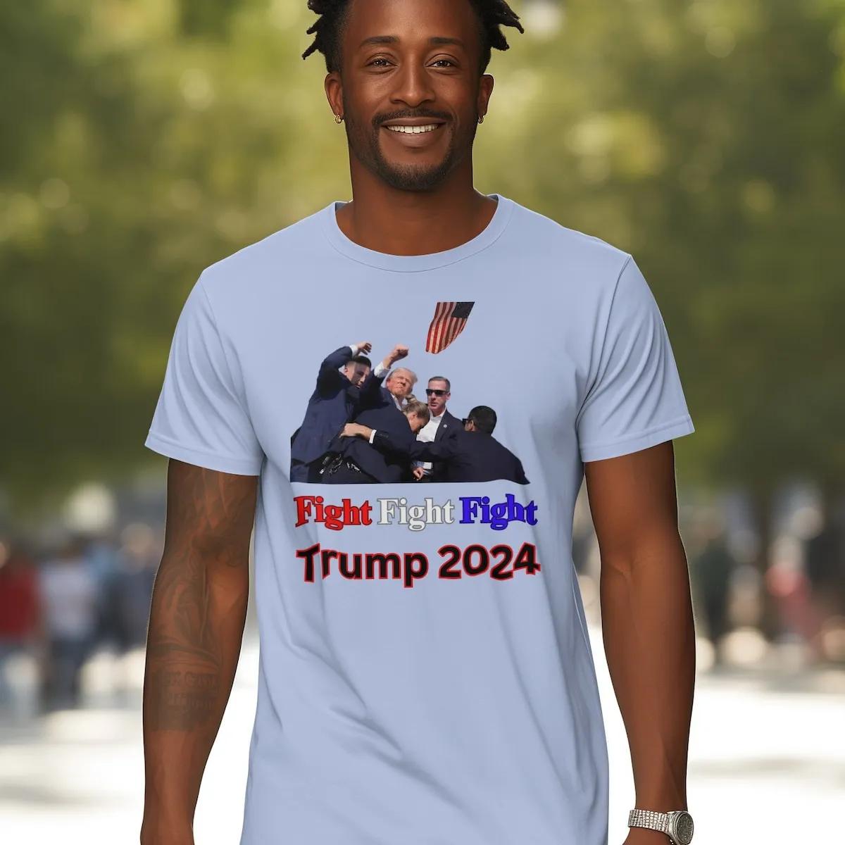 Fight Fight Fight Trump 2024 Shirt Assassination Attempt Fist Pump Tee 2 1