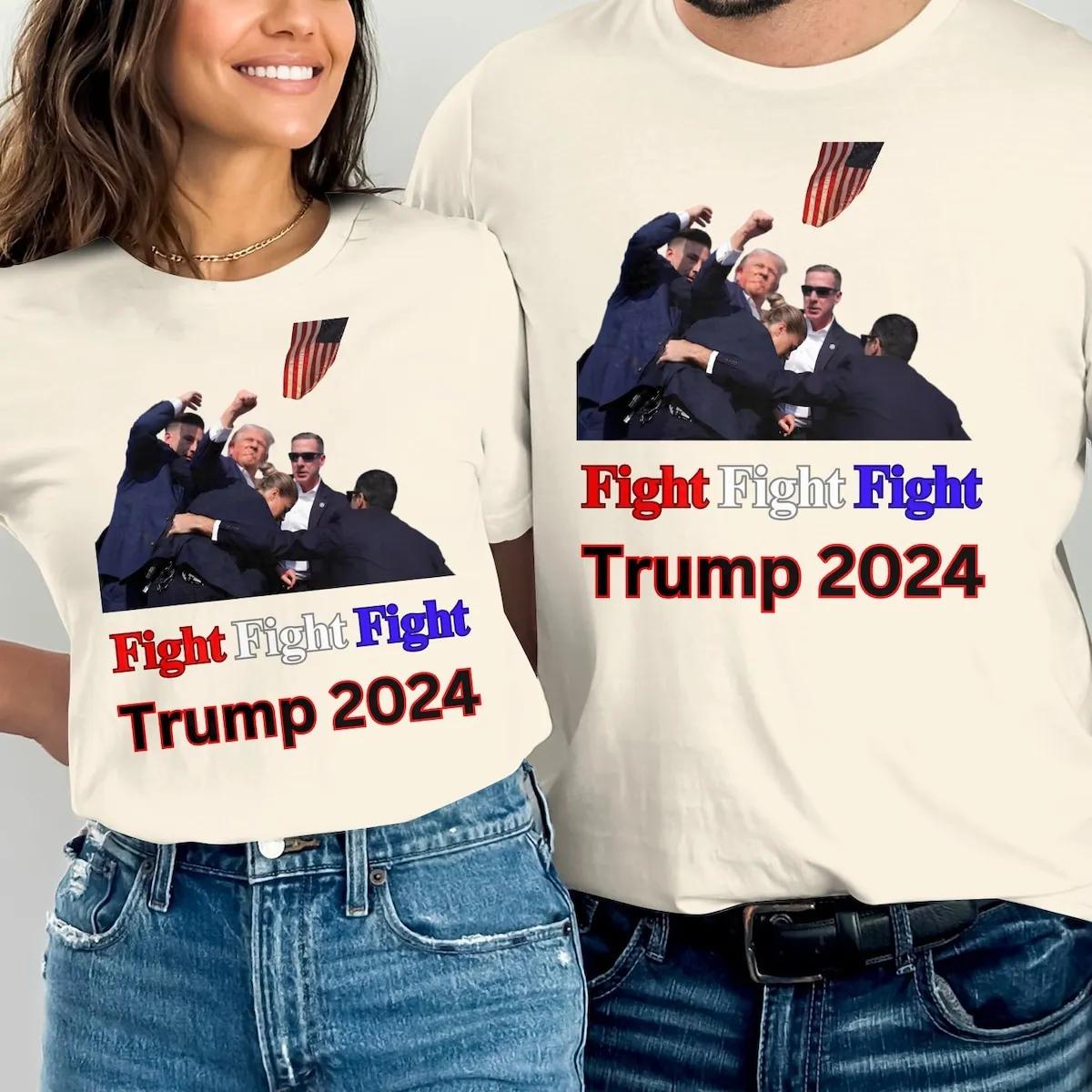 Fight Fight Fight Trump 2024 Shirt Assassination Attempt Fist Pump Tee 4 1