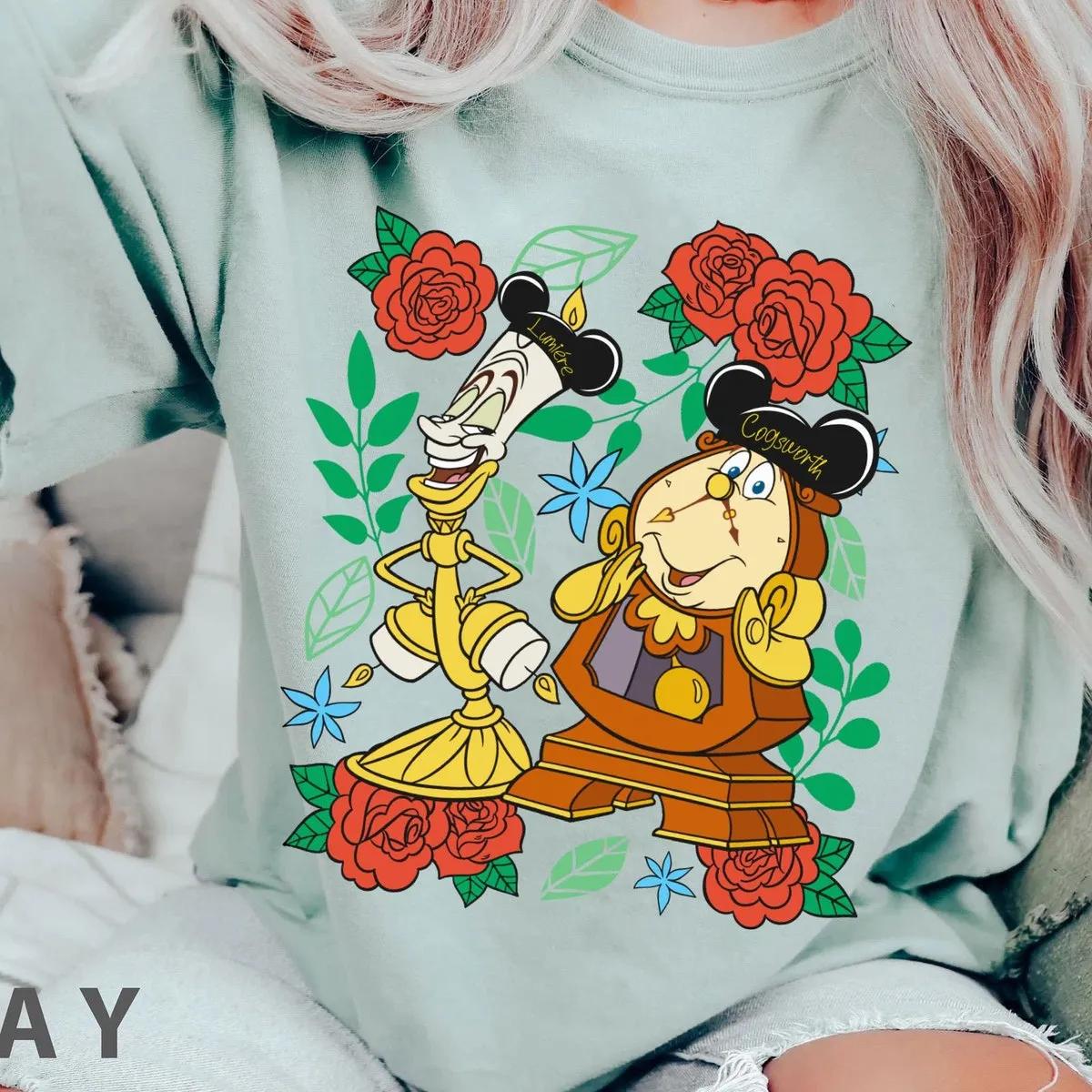 Floral Lumiere And Cogsworth Beauty And The Beast Shirt 6