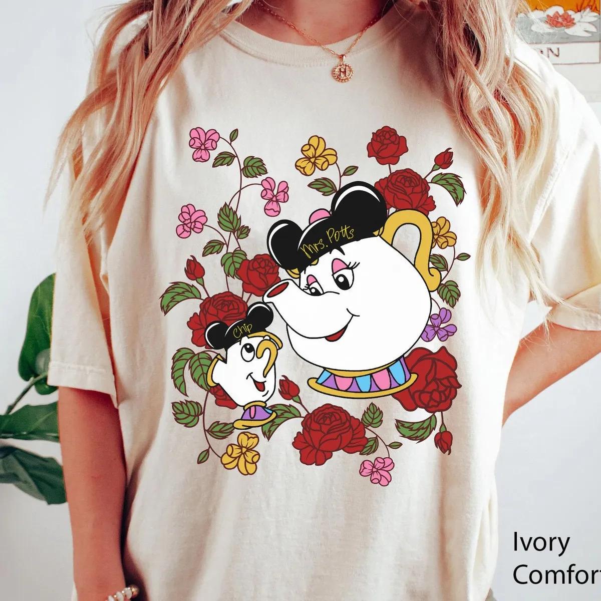 Floral Mrs Potts And Chip Best Mom Ever Shirt 1