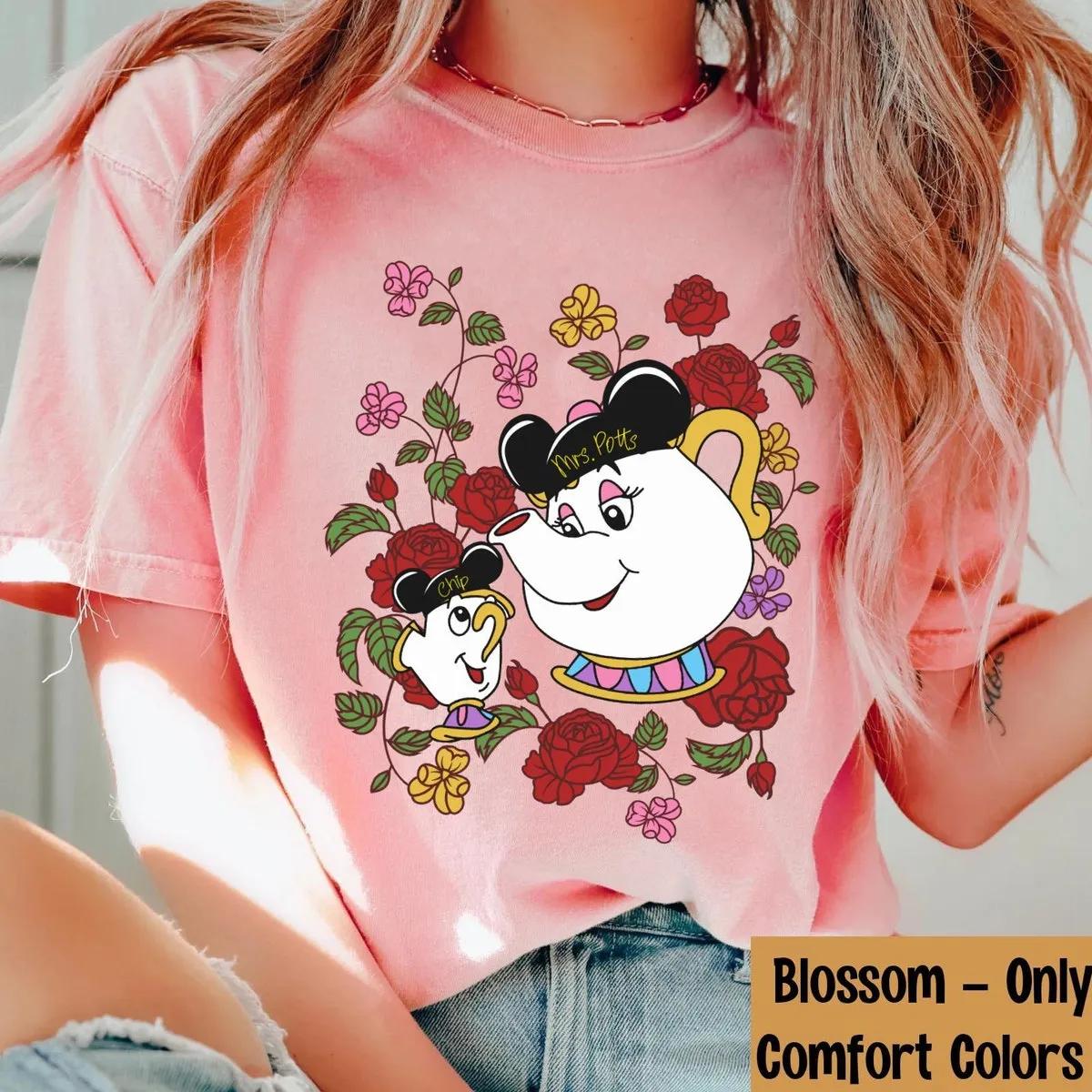 Floral Mrs Potts And Chip Best Mom Ever Shirt 3