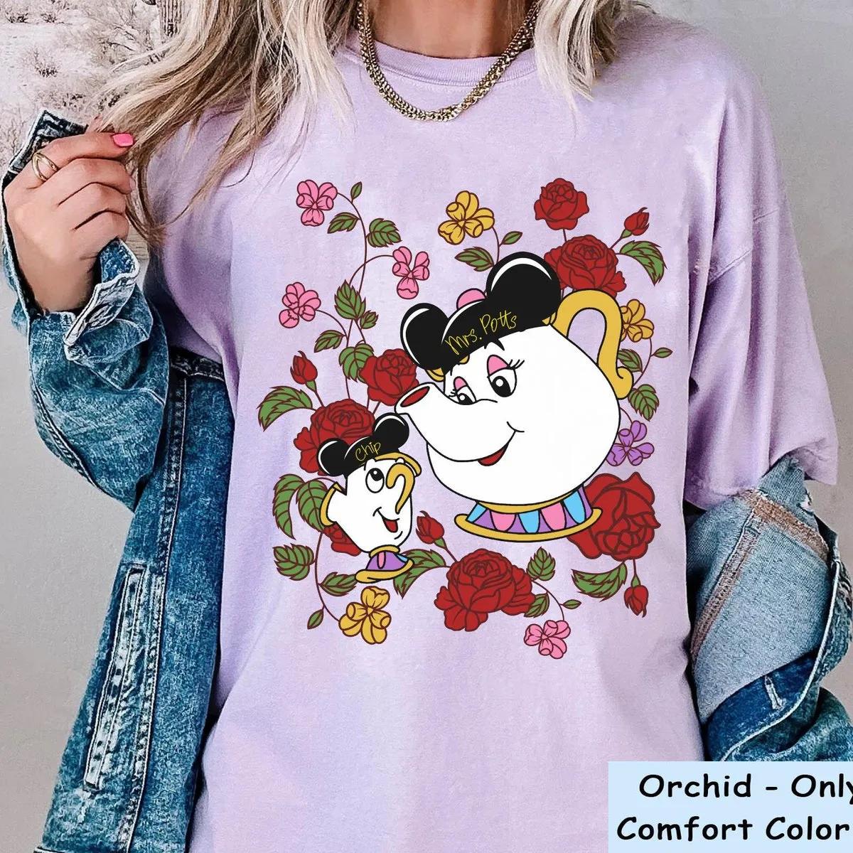 Floral Mrs Potts And Chip Best Mom Ever Shirt 4