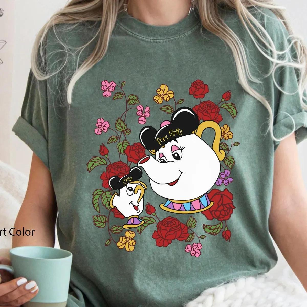 Floral Mrs Potts And Chip Best Mom Ever Shirt 5