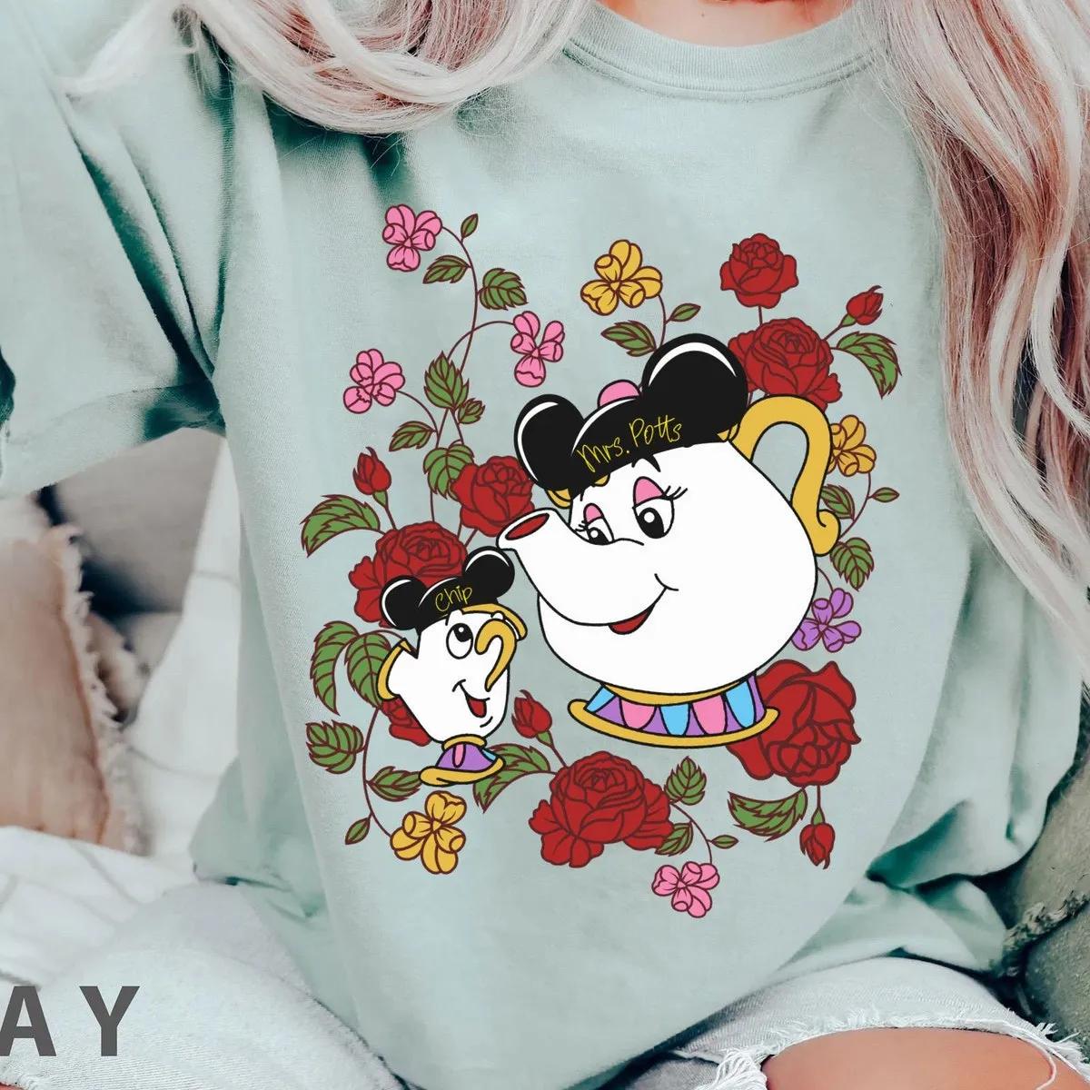 Floral Mrs Potts And Chip Best Mom Ever Shirt 6