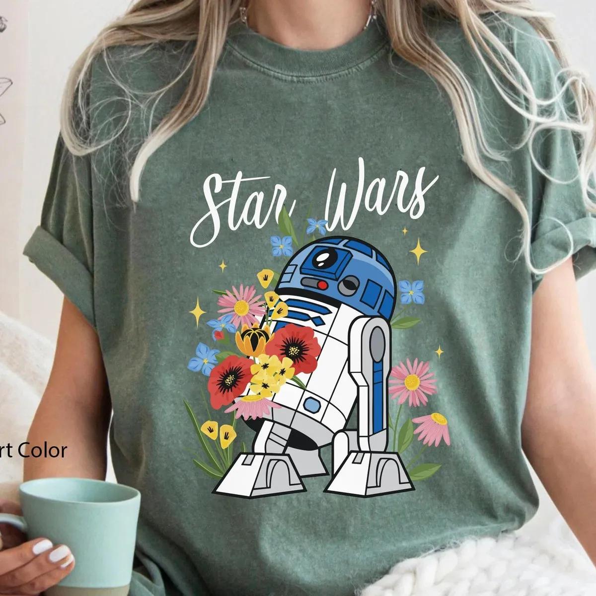 Floral R2 D2 Droid Star Wars Shirt 3