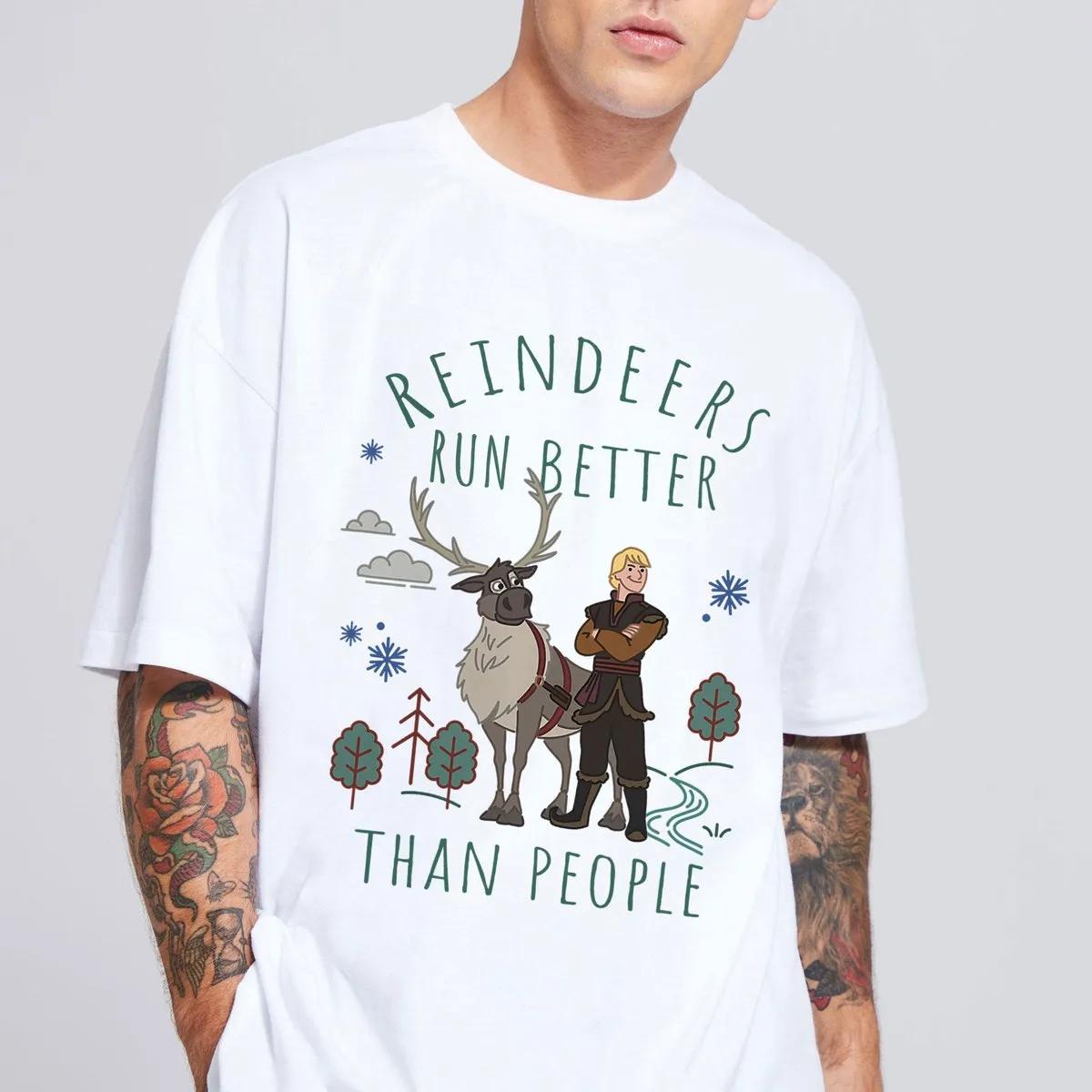 Frozen Kristoff Sven Reindeers Run Better Than People Shirt 2