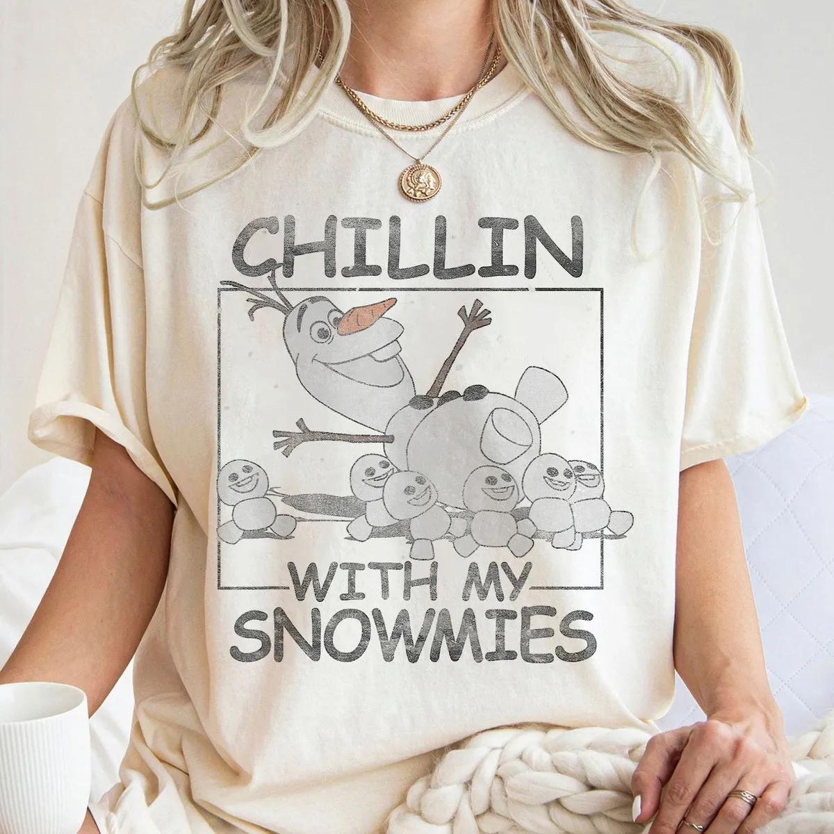 Frozen Olaf Chillin With My Snowmies Portrait Shirt 2