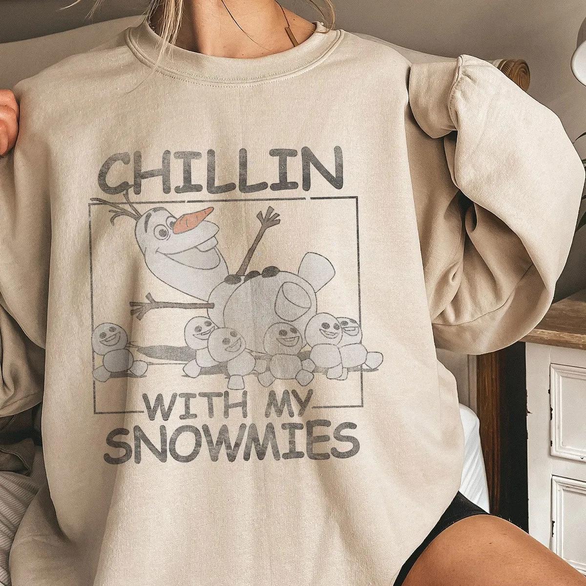 Frozen Olaf Chillin With My Snowmies Portrait Shirt 4