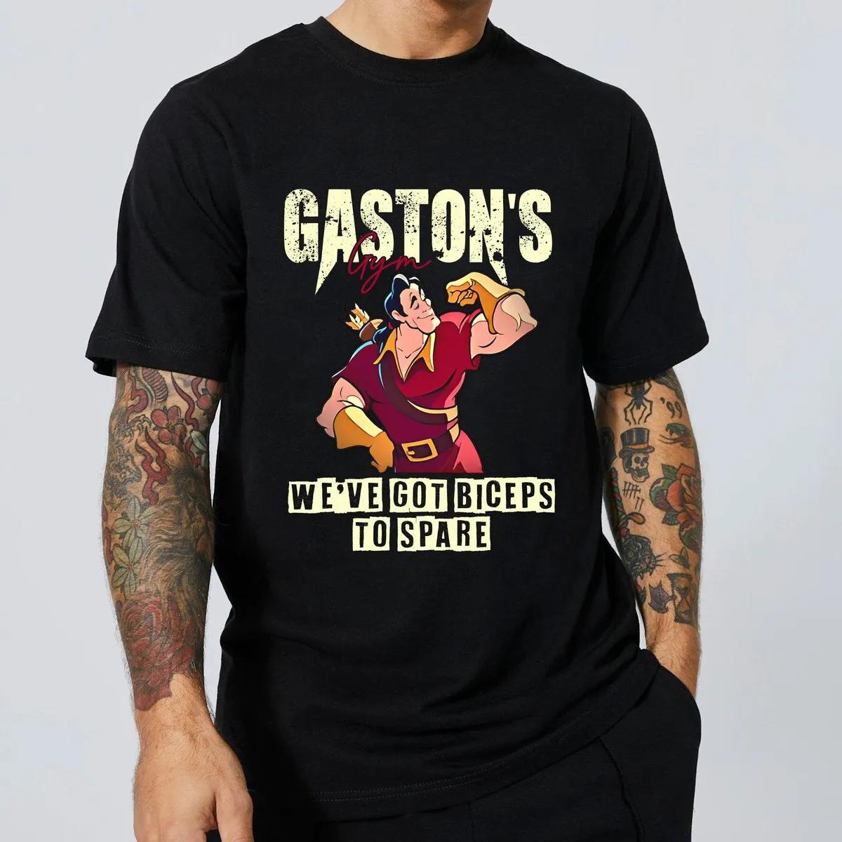 Gastons Gym Weve Got Biceps To Spare Retro Beauty And The Beast Shirt 1