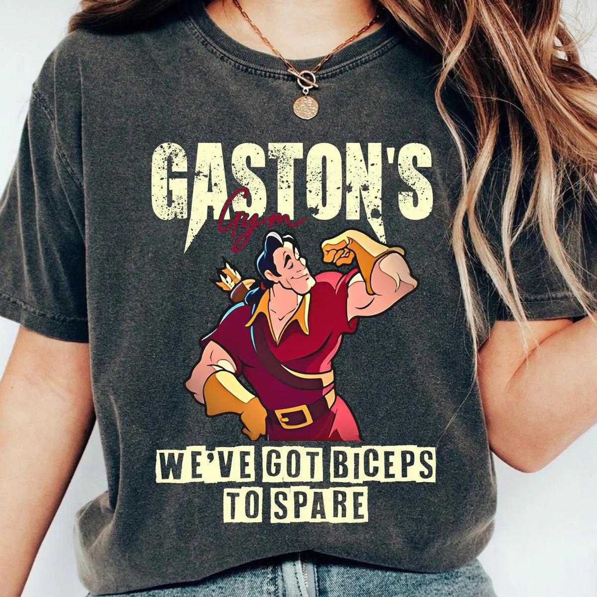 Gastons Gym Weve Got Biceps To Spare Retro Beauty And The Beast Shirt 2