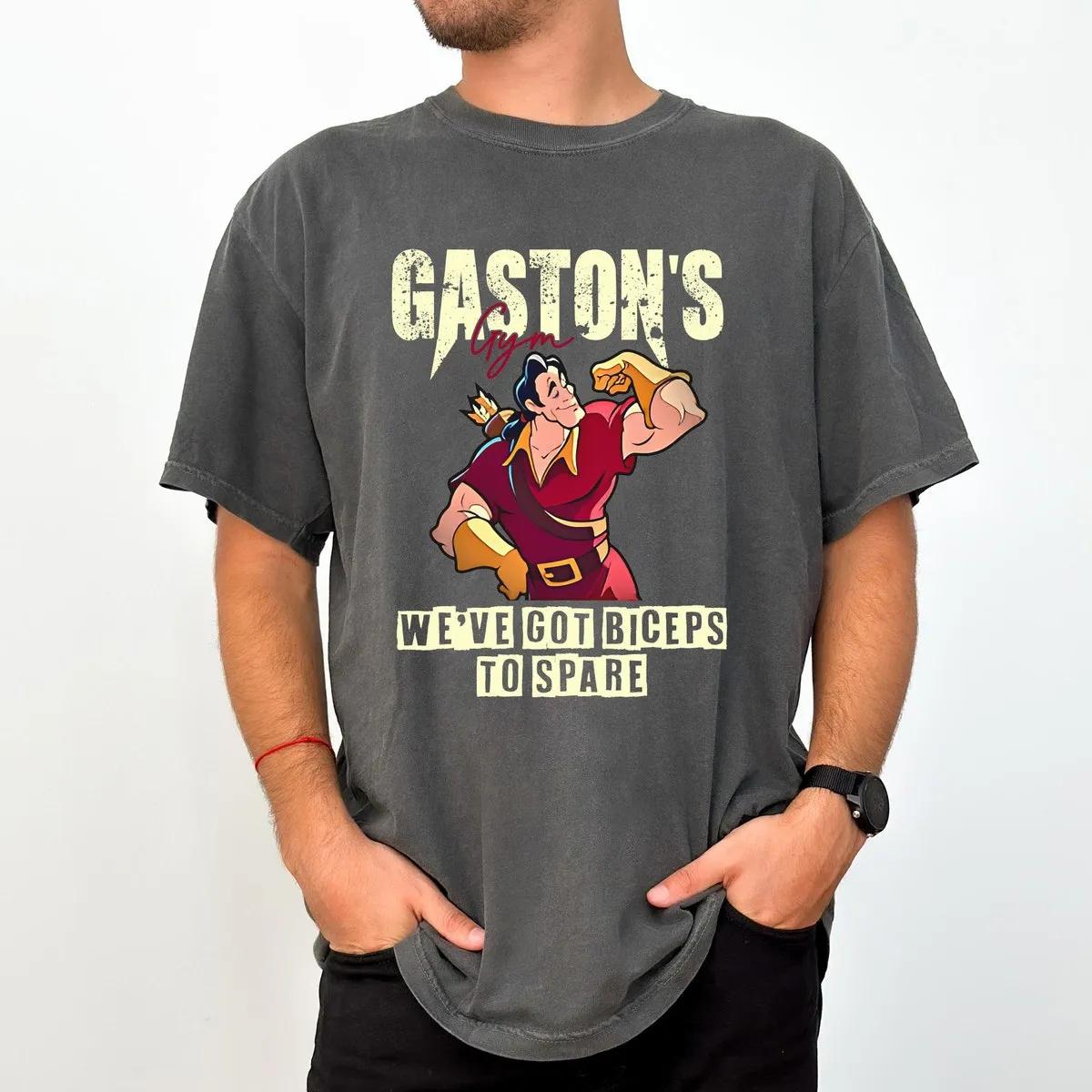 Gastons Gym Weve Got Biceps To Spare Retro Beauty And The Beast Shirt 4