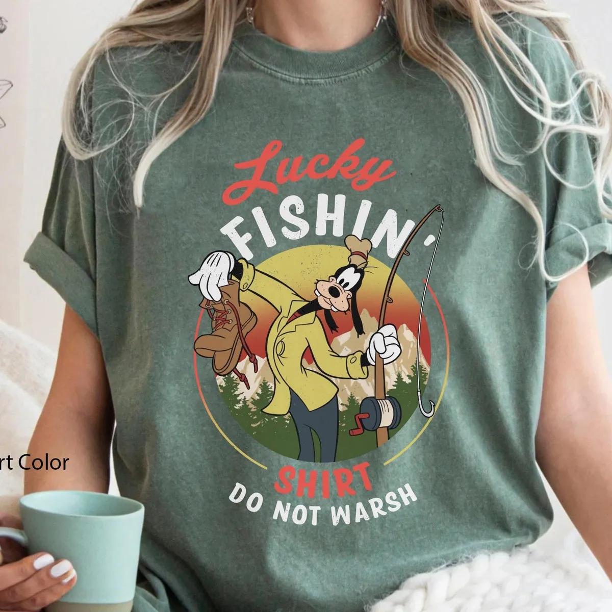 Goofy Lucky Fishing Shirt Disney Goofy Dad Tee 6 1