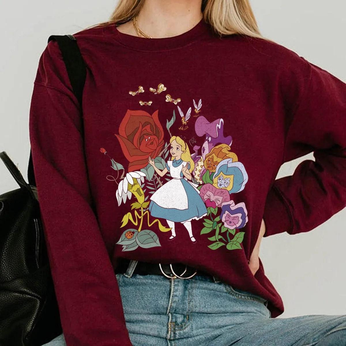 Groovy Alice In Wonderland Do You Suppose Shes a Wildflower Double Sided Shirt 5