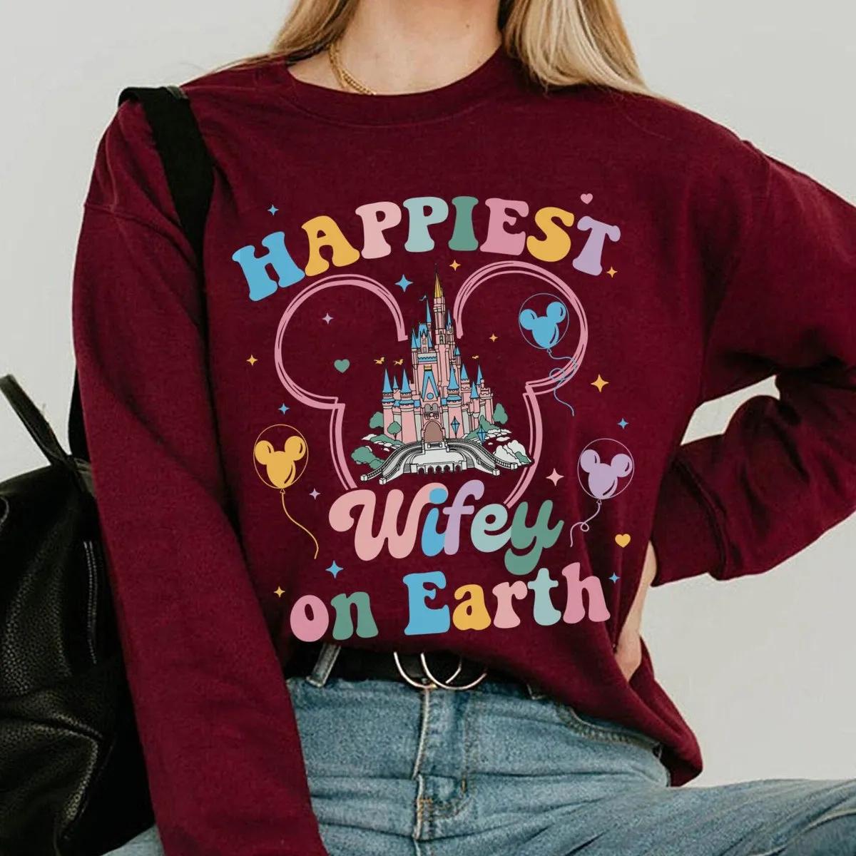 Groovy Happiest Hubby Wifey On Earth Couples Shirt 3