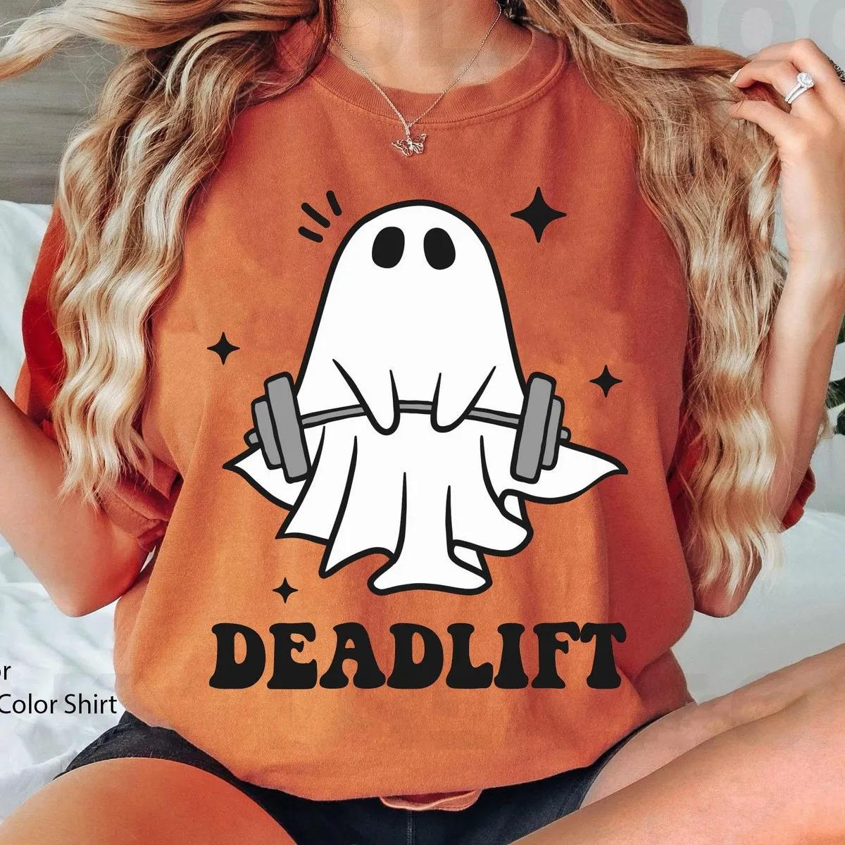 Gym Ghost Halloween Dead Lift Halloween Shirt 4