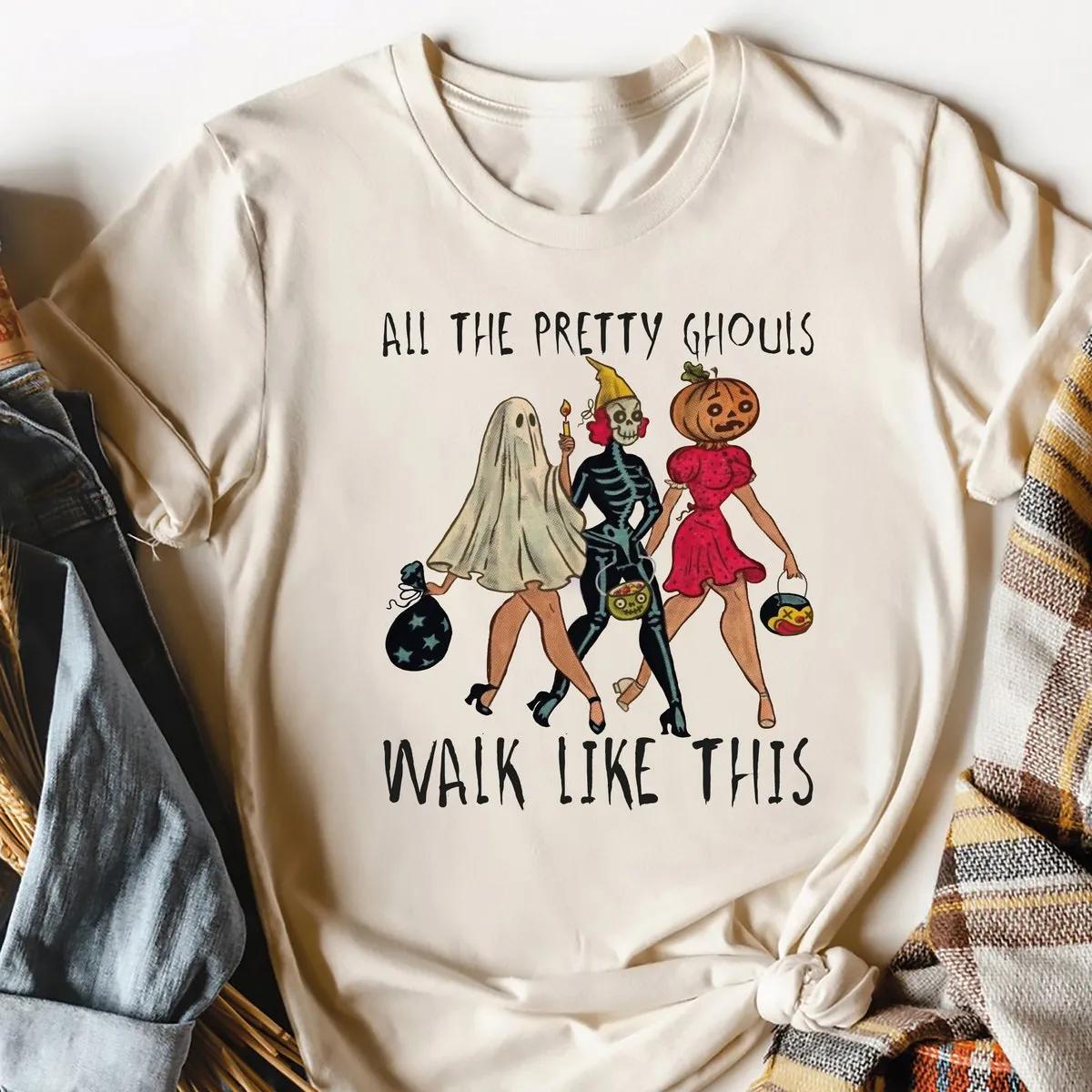 Halloween All the Pretty Ghouls Walk Like This Shirt 2