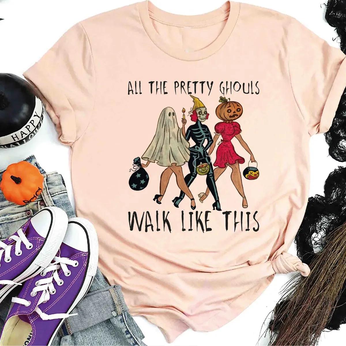 Halloween All the Pretty Ghouls Walk Like This Shirt 3