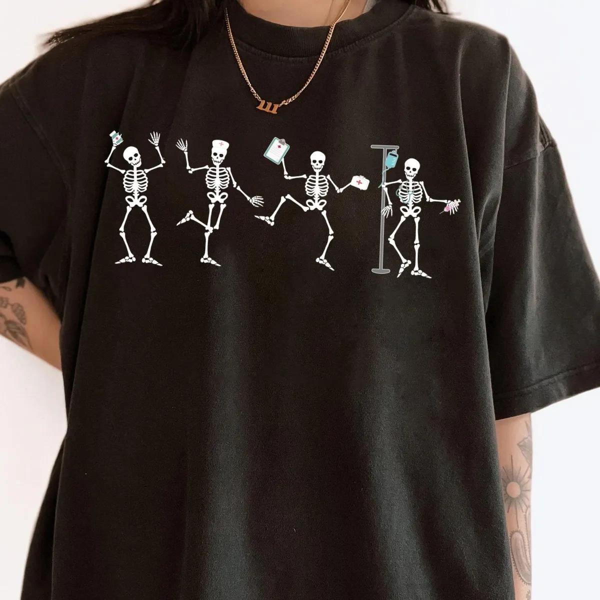 Halloween Skeleton Nurse Disney Shirt 4