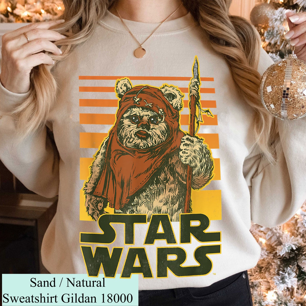 Halloween Star Wars Wicket Retro Ewok Sunset Halftone Shirt 4