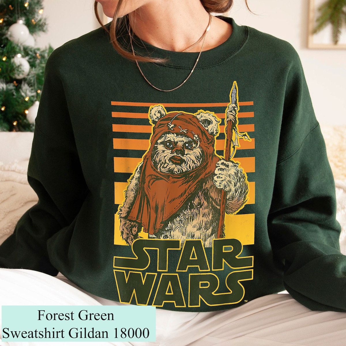 Halloween Star Wars Wicket Retro Ewok Sunset Halftone Shirt 5