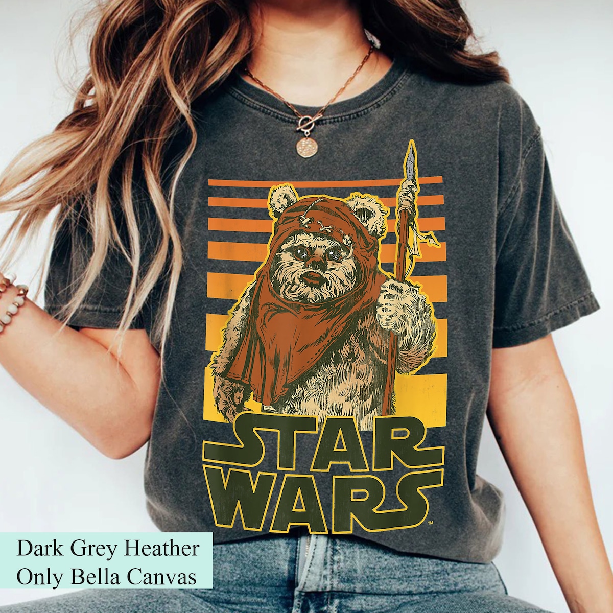 Halloween Star Wars Wicket Retro Ewok Sunset Halftone Shirt 6