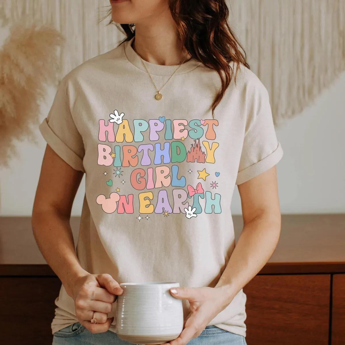 Happiest Birthday Girl On Earth Shirt 70s Groovy Shirt 1