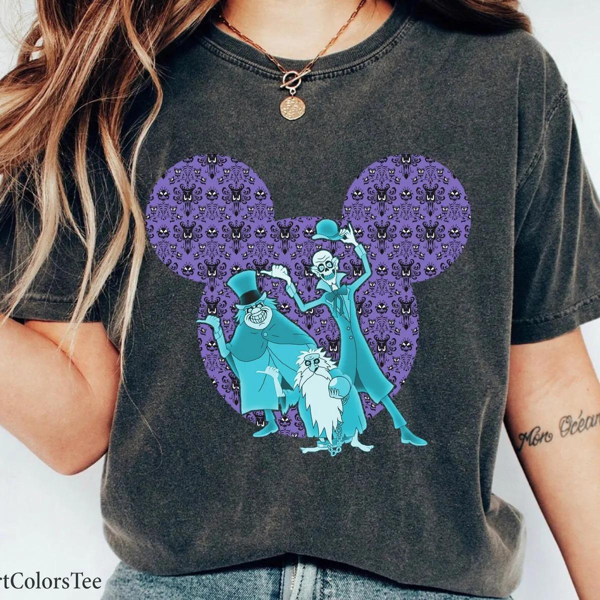 Hitchhiking Ghosts Mickey Ears Disney Shirt Haunted Mansion Tee 1 1