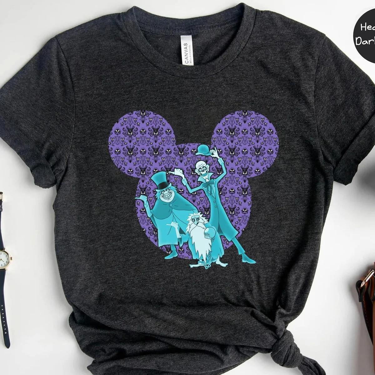 Hitchhiking Ghosts Mickey Ears Disney Shirt Haunted Mansion Tee 4 1