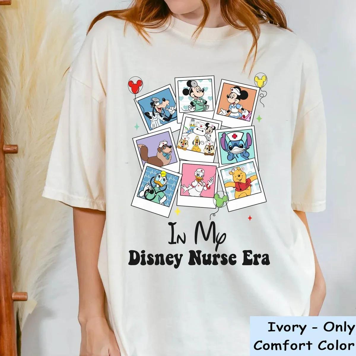 In My Nurse Era Disney Characters Polaroid Shirt 1