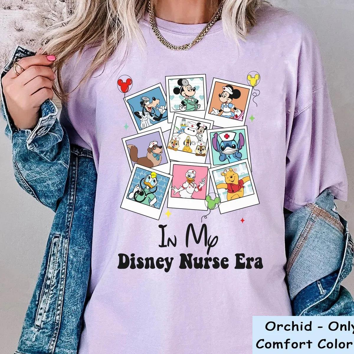 In My Nurse Era Disney Characters Polaroid Shirt 4