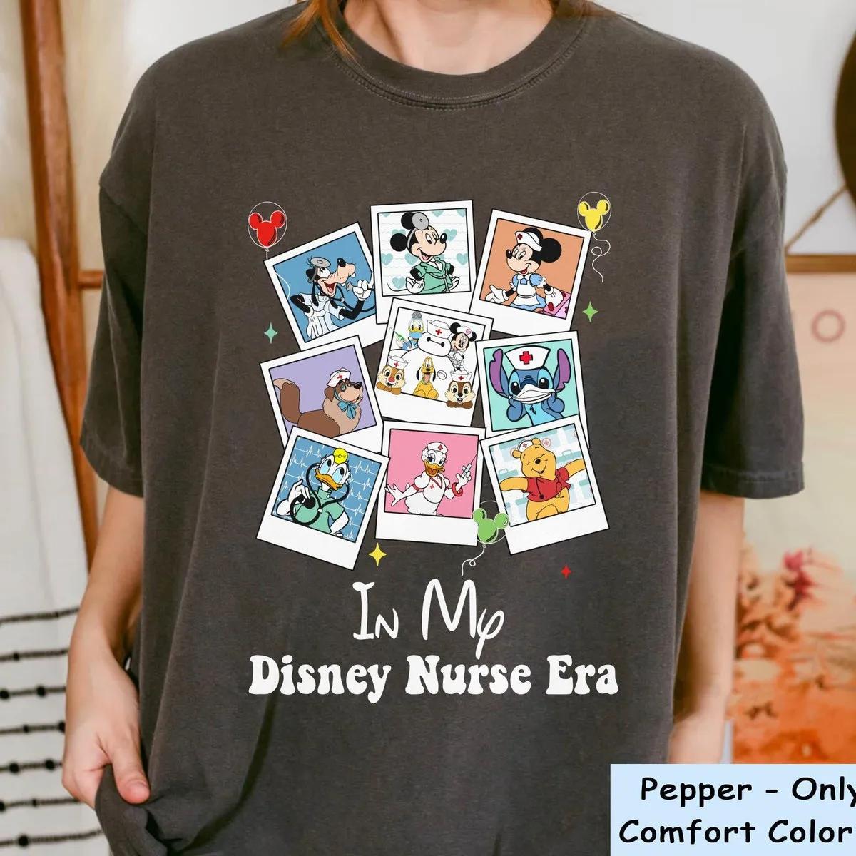 In My Nurse Era Disney Characters Polaroid Shirt 5