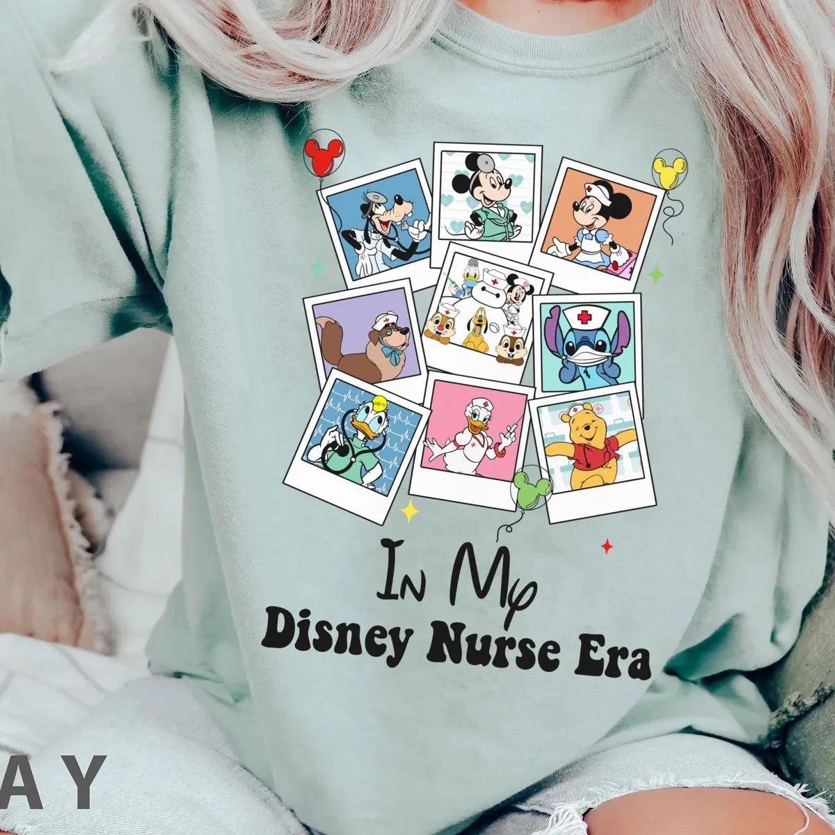 In My Nurse Era Disney Characters Polaroid Shirt 6