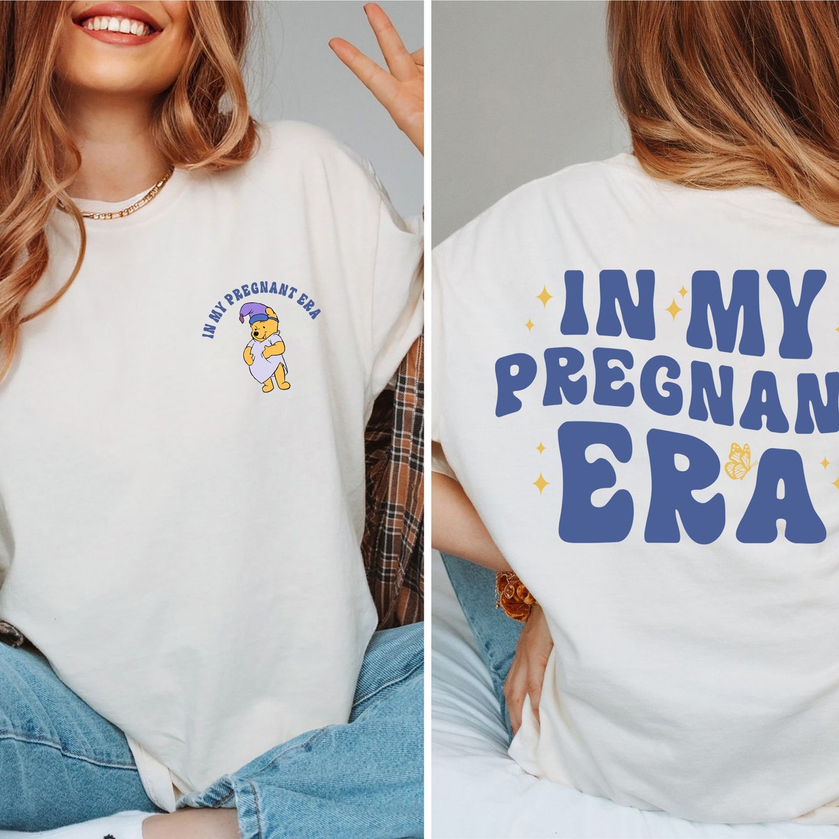 In My Pregnant Era Winnie The Pooh Two sided Shirt 2 1