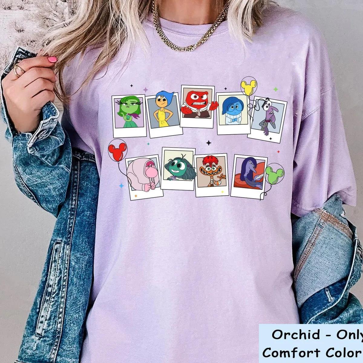 Inside Out Characters Polaroid Disney Shirt 5